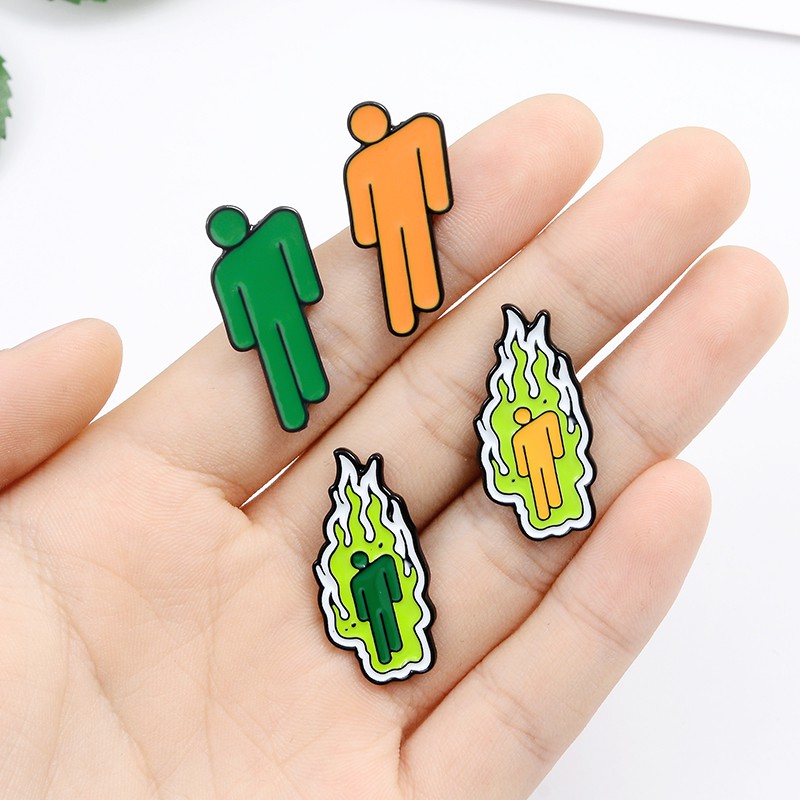 Bros Pin Enamel Kartun Billie Eilish Gaya Hip Hop Untuk Hadiah Pecinta Musik