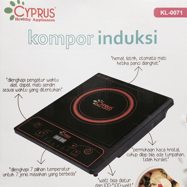 Cyprus Kl 0071 Kompor Induksi Elektrik Hitam Shopee Indonesia
