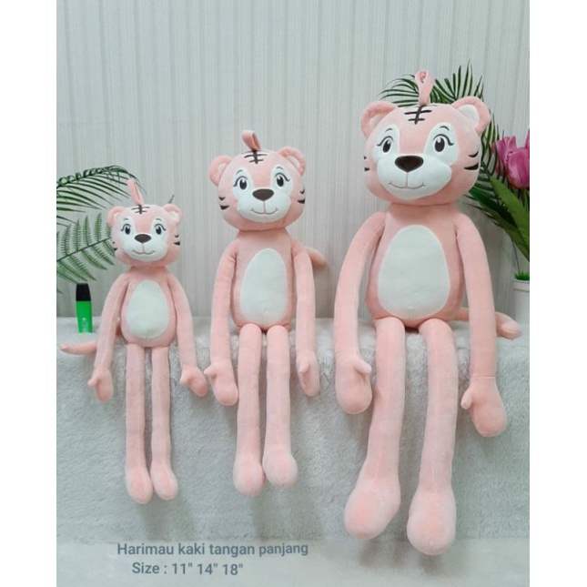 Boneka Harimau,Singa,Monkey Kaki Tangan Panjang Size 14&quot;/67cm/boneka animal/boneka anak lucu/