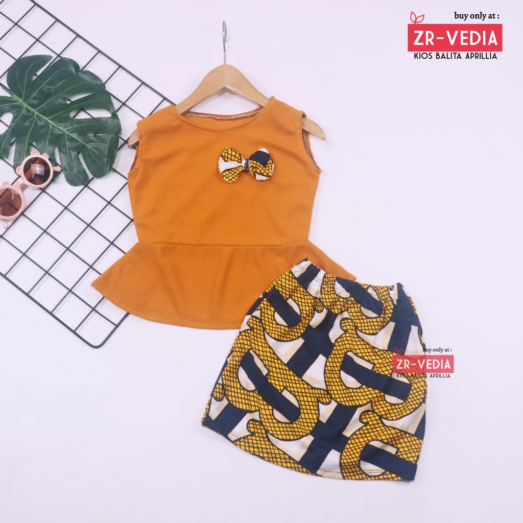 Setelan Anak Jelita uk 2-3 Tahun / Setelan Balita Bawahan Rok Perempuan Baju Pesta Model Peplum