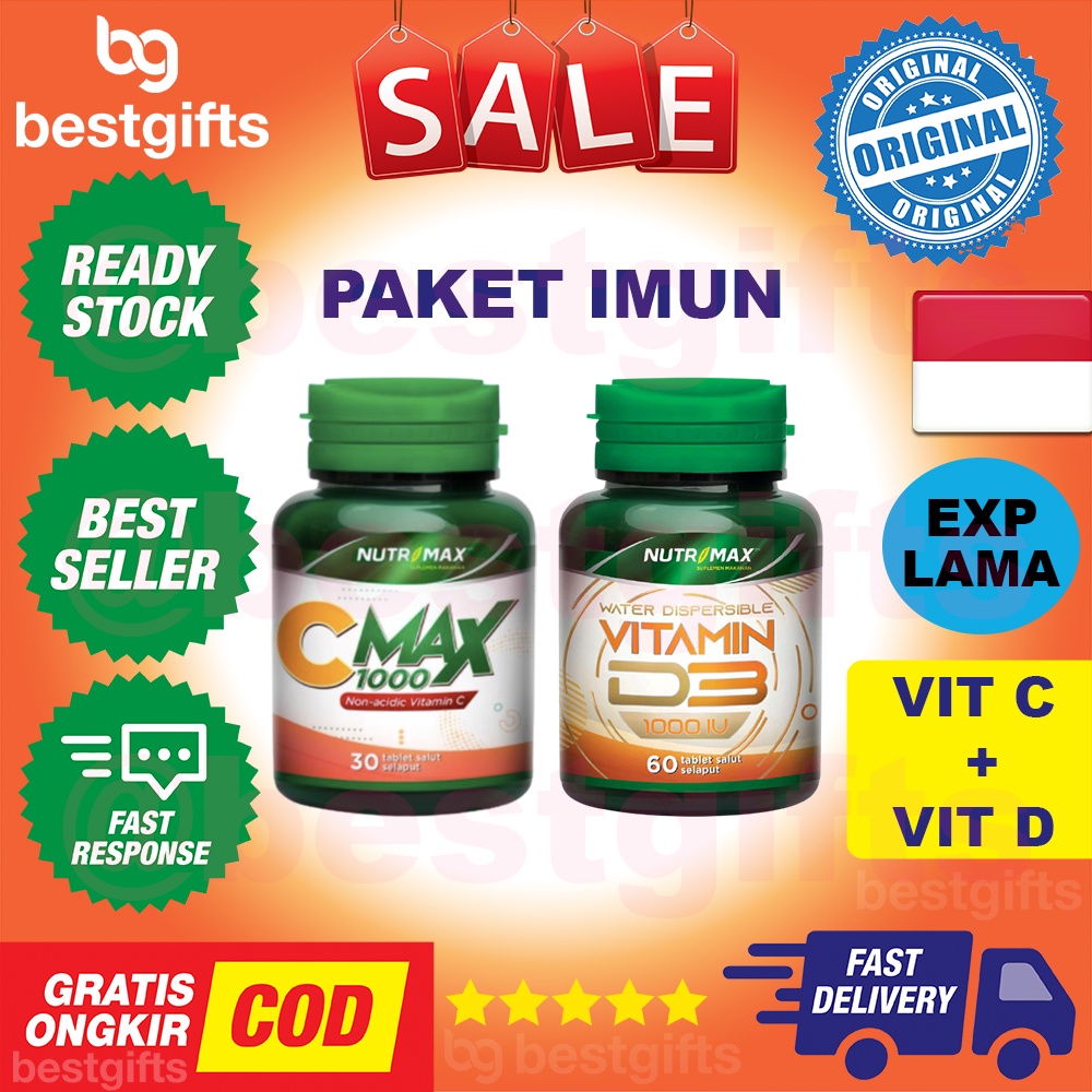 [PAKET BUNDLING] NUTRIMAX VITAMIN C MAX 1000 MG 30 TABLET + NUTRIMAX VITAMIN D3 1000 IU 60 TABLET