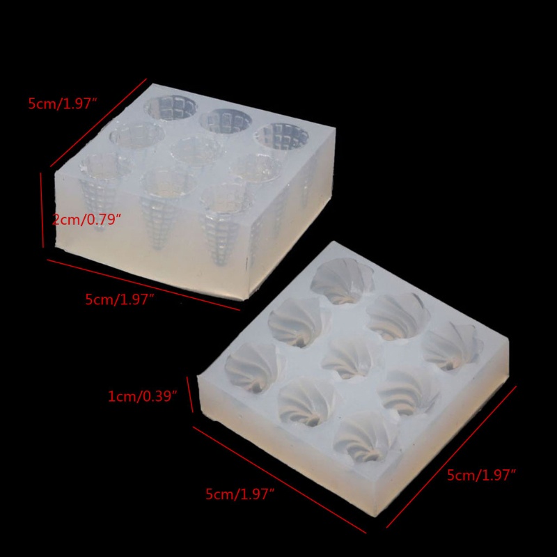 Siy Cetakan Resin Epoksi Bentuk Es Krim Cone 3d Ukuran Mini Untuk Membuat Perhiasan