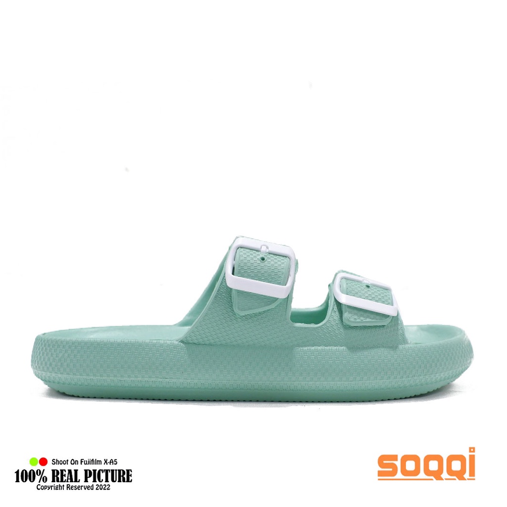 Sandal slop wanita karet jelly tebel original sendal selop jely cewek dewasa perempuan model distro slip on branded terbaru tahan air V02 B promo lebaran keren cod murah 36 40