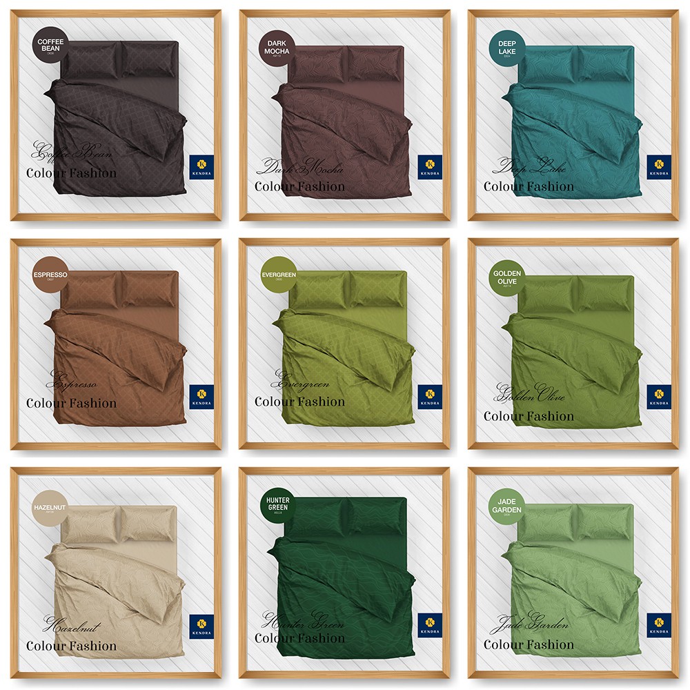 Kendra Sprei 180X200 Tinggi 20 Cm Polos Plus Emboss Set (Tanpa Bed Cover / Selimut) King Bed Size