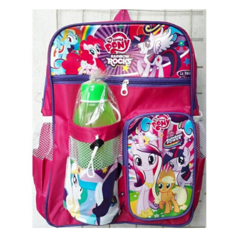 TAS RANSEL ANAK LITTLE PONY SD &amp; TK, TAS RANSEL ANAK CEWE BERHADIAH BOTOL