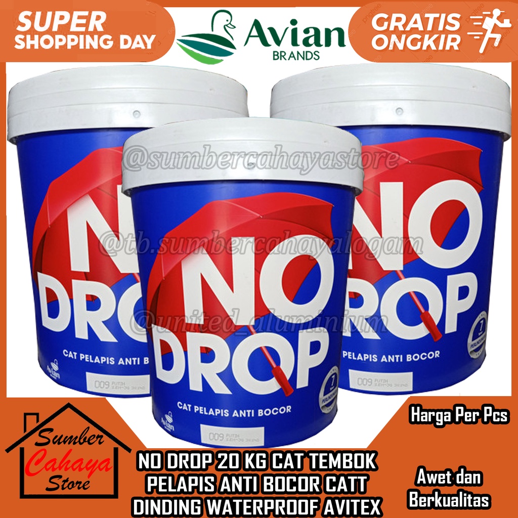 Cat Tembok No Drop 20Kg Eksterior Anti Bocor Waterproofing 20 KG PELAPIS CATT DINDING CET PLAPIS WAT