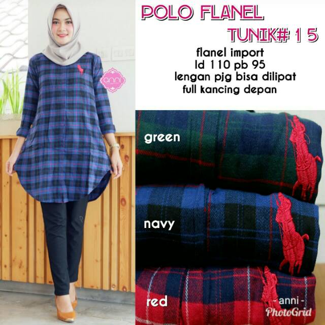 Polo flanel tunik #15