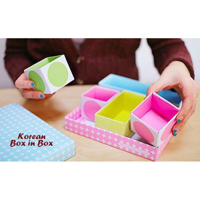 

Korean Box in Box (1 box bear dalamnya isi 6 box kecil, warna warni)