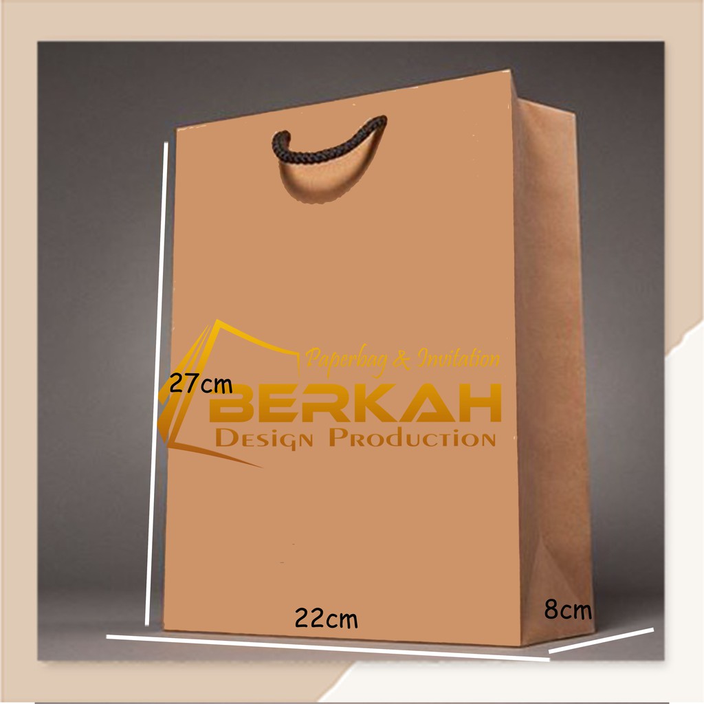 

Paperbag Tas kertas 10 pcs kraft coklat uk 27x22x8 cm custome po