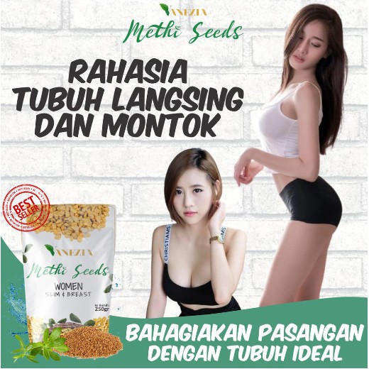 Pelangsing dan Pembesar Payudara serta Bokong aman untuk ibu hamil dan menyusui Vanezia Methi seeds