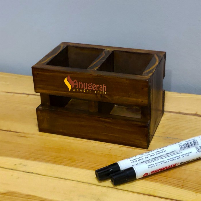 

Trendi Pencil Stationery Holder Organizer Tempat Alat Tulis Kerja Kantor Kayu Limited
