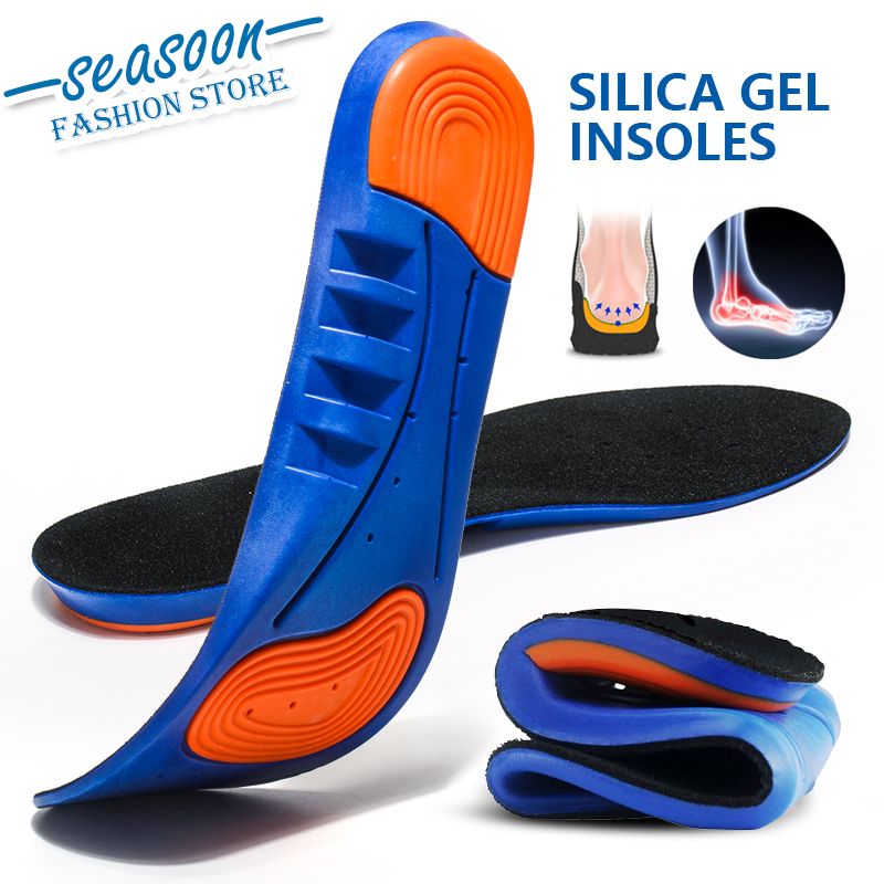 1 Pasang Insole Sisipan Sepatu Olahraga Bahan Silicone Gel Elastis Breathable