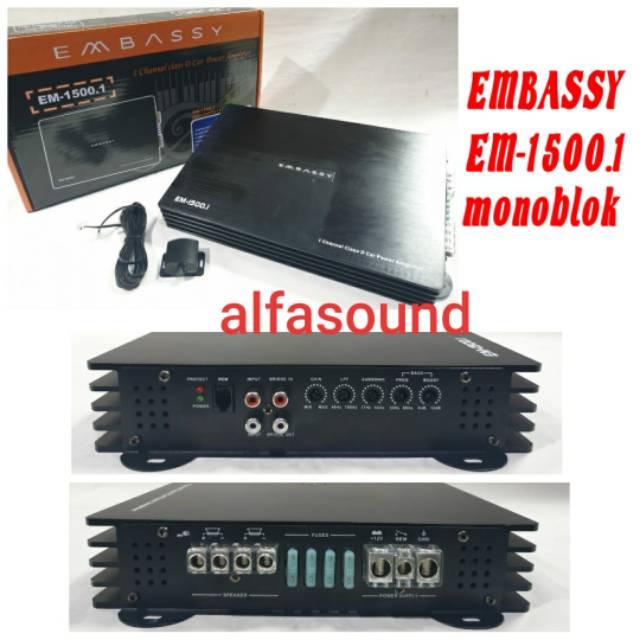 POWER MONOBLOCK CLASS D EMBASSY EM-1500.1 Channel EM15001