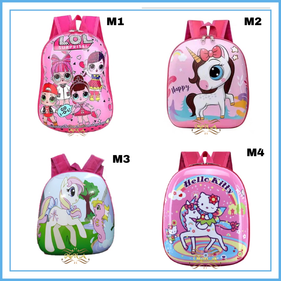 Tas Sekolah Anak import Karakter - Ransel Telur Sekolah Anak TK / PAUD motif perempuan-M0172