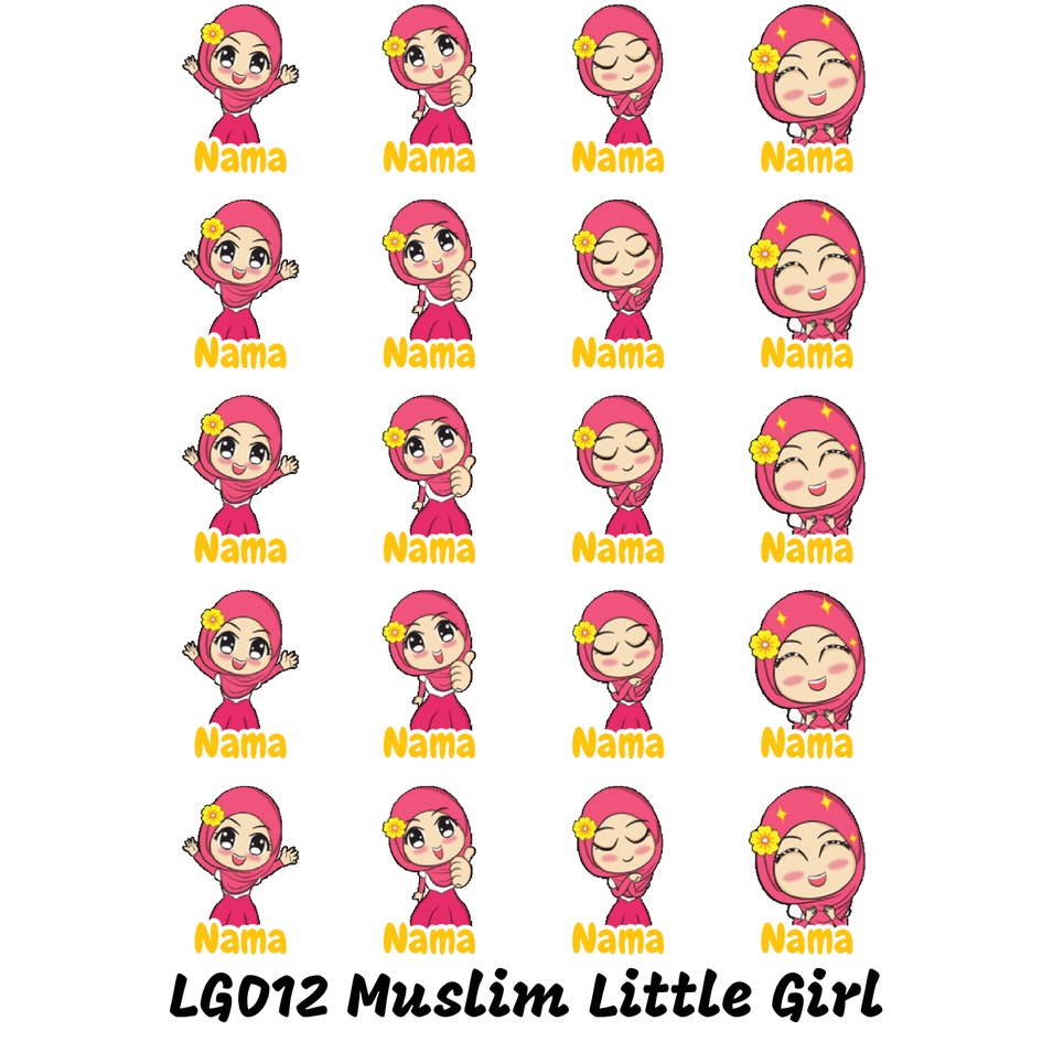 

Sticker Nama Cutting Label Waterproof Tahan Air Little Girl 12 (LG012)