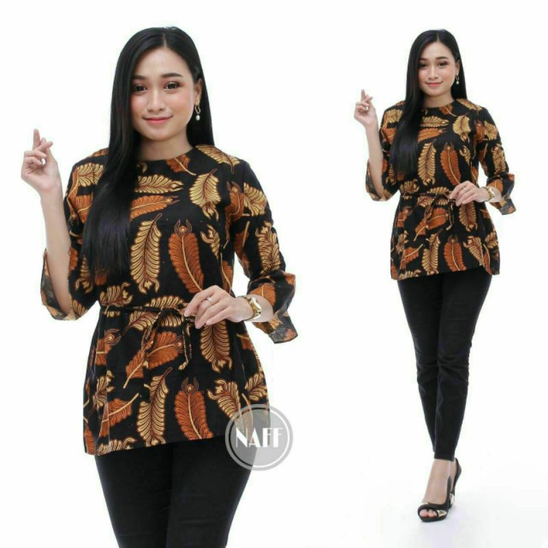 Atasan Batik Wanita Dolby Dolbi Dobby Doby Tenun Sutra Halus Best Seragam-Blouse 3