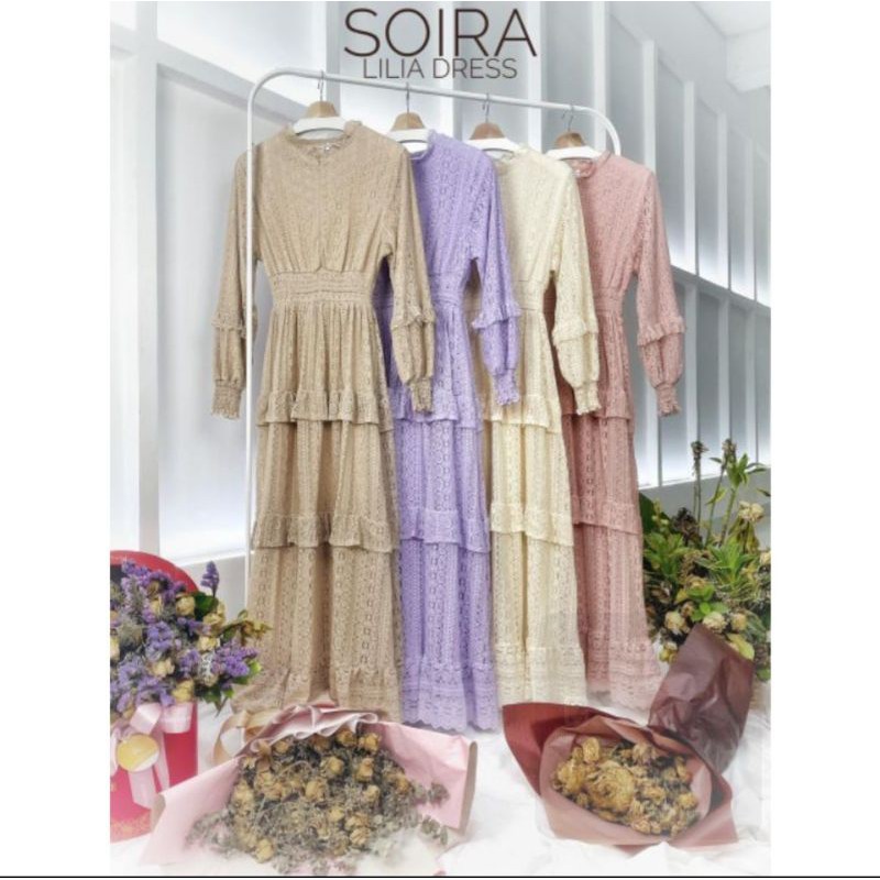 Lilia Dress impor brokat premium original by SOIRA