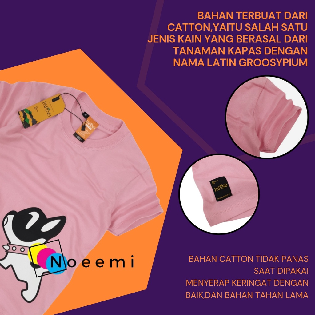 Papino Baju Kaos Anak 1 Sampai 12 Tahun Bahan Catton 30s Pakaian Distro Oblong  Pink