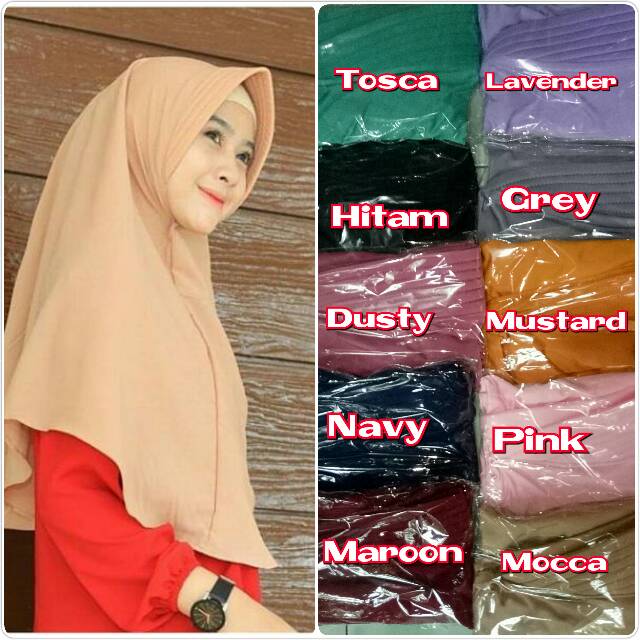 Khimar pet simple / Kps bahan jersey ballon