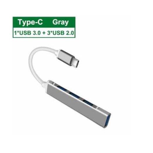 Type c to usb A 3.0 hub X-Leo 4 port 5Gbps slim aluminum XL5011 - Terminal usb-c XLeo XL-5011