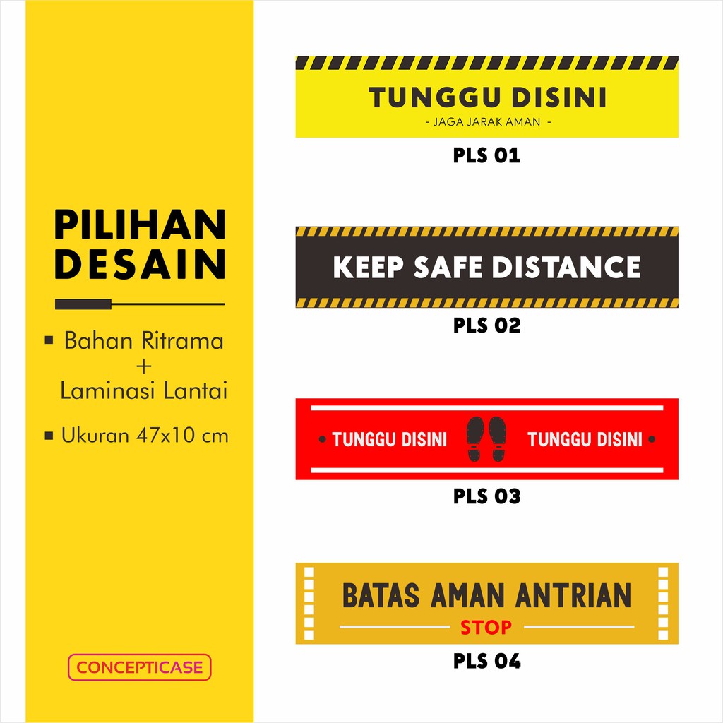 Stiker Lantai Jaga Jarak Persegi Panjang - SOCIAL DISTANCING