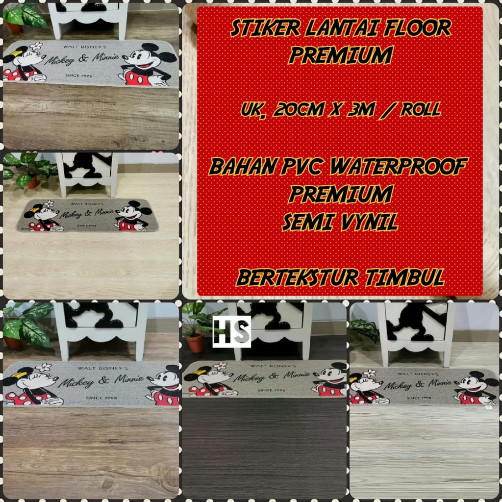  STIKER  LANTAI  UK 20CM X 3M FLOOR LA 001 002 003 004 005 