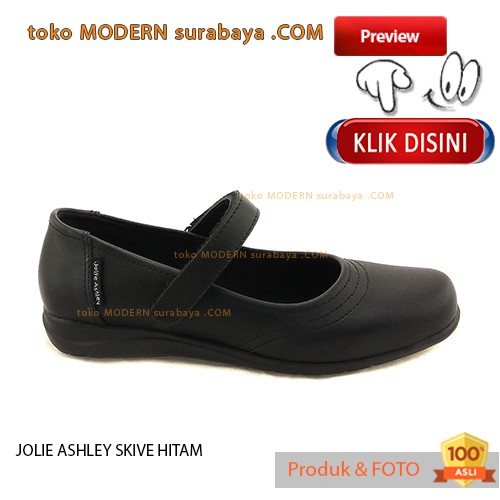 Jolie Ashley Skive Hitam Sepatu Wanita Kerja Sepatu Hak slip on