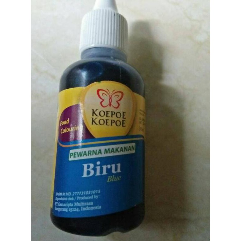 

Toko-Bahan-Kue- Pewarna Biru+Koepoe-Koepoe 30Ml+Untuk Makanan Dan Minuman -Terlengkap-Termurah-