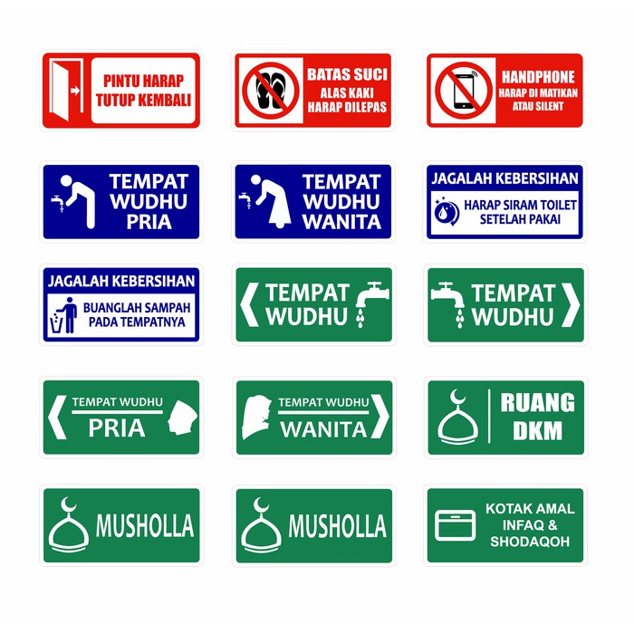 Jual Sign Plang Papan Rambu Tempat Wudhu Dan Sign Masjid Musholla