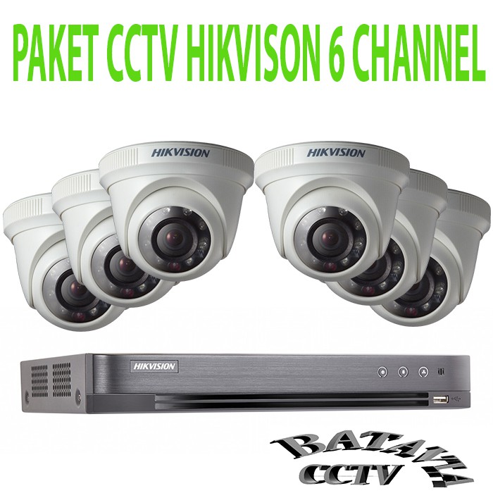 PAKET CCTV HIKVISION 6 CHANNEL 2MP GARANSI RESMI