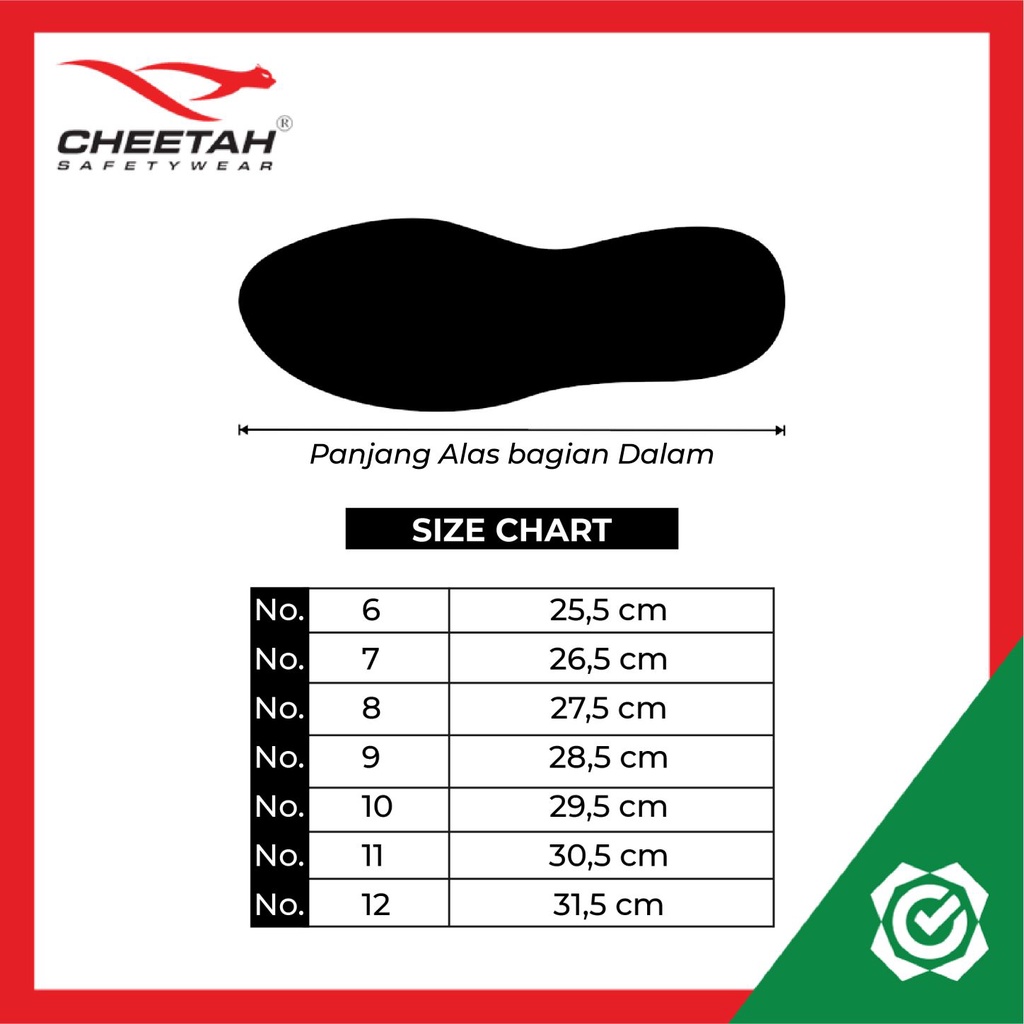 Sepatu Kerja Safety Cheetah Jubatus Forest 6112G