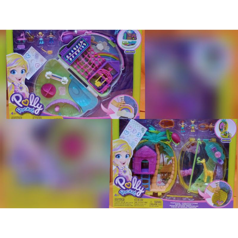 Polly Pocket Tropicool Pineapple Rainbow Dream Seashell Purse Tas Selempang