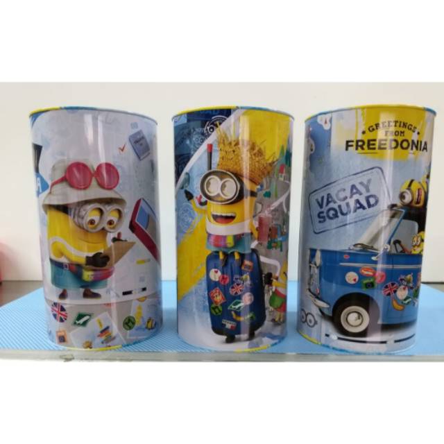 Celengan kaleng metalik Minion Technoplast / Celengan tabung technoplast jumbo minion