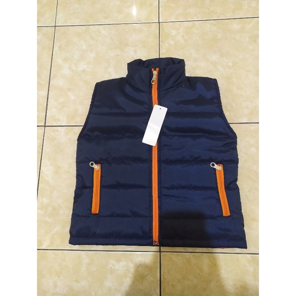 jaket rompi anak parasut kerah kombinasi Hitam /Navy