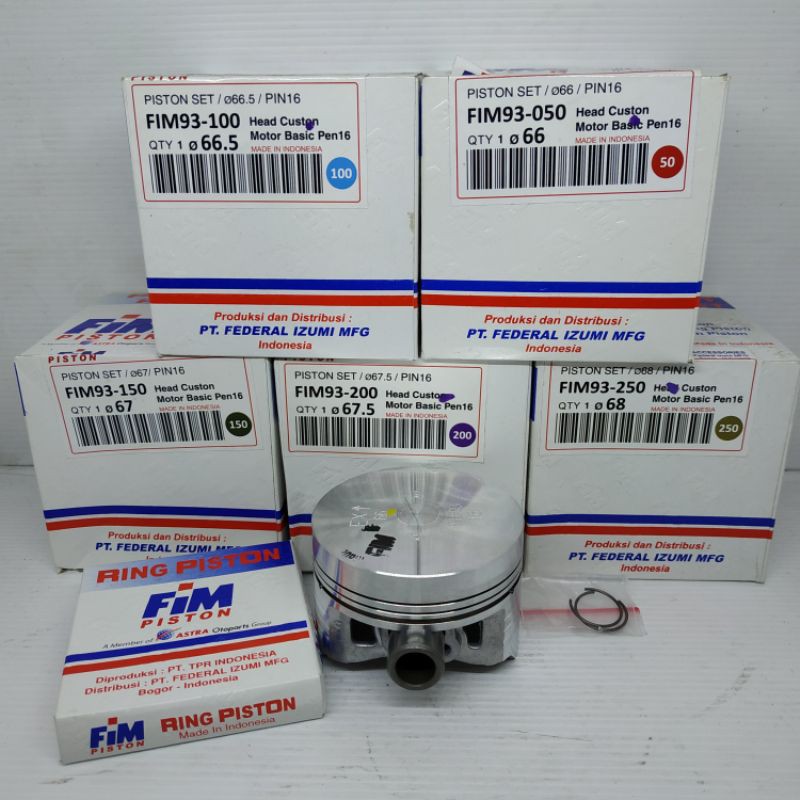 Piston FiM Custom Dome Mentah Pen 16 uk 65.5 mm - 68 mm