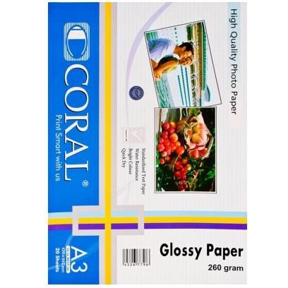 Kertas Foto Coral Glossy A3 260gr