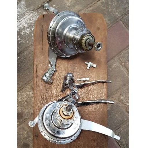 Rem Tromol Sepeda Jengki Set Komplit Chrome Vintage NOS