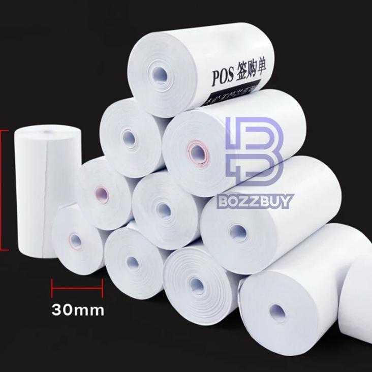 

10.10 STOK READY Bozzbuy - Paket 10 Roll Kertas Printer Thermal 58mm x 30mm [pp -964]