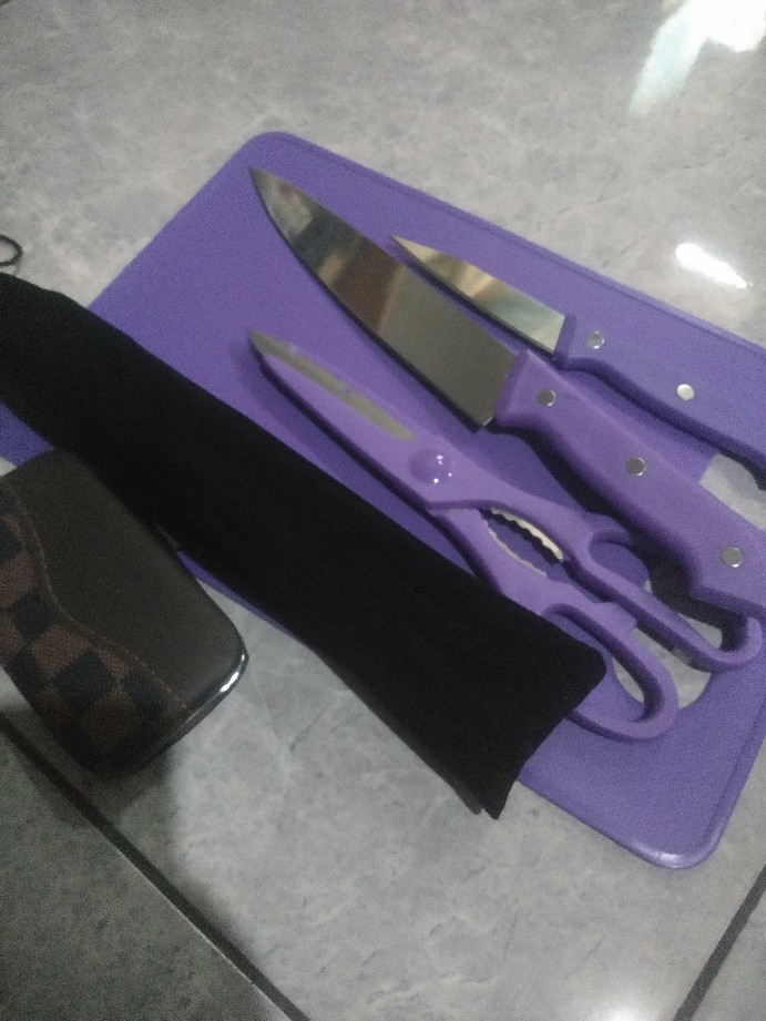 Pisau Set Talenan 5in1/pisau Dapur Anti Karat Pisau Daging Buah Sayur