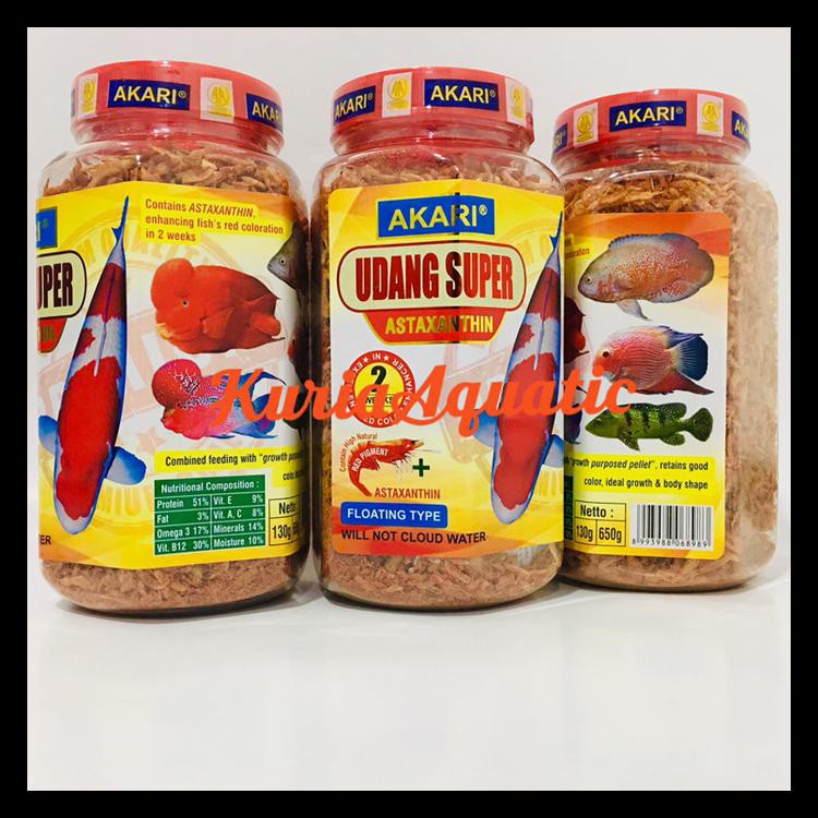 

AKARI UDANG KERING SUPER ASTAXANTHIN 130G / 130GR / 130 G / GR / GRAM KODE 523