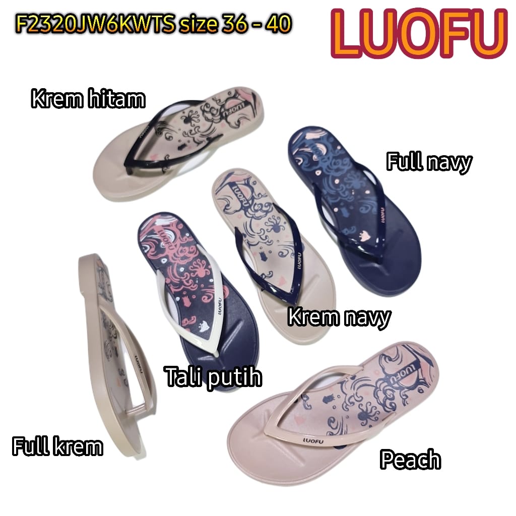 LUOFU ORIGINAL jelly sandal karet empuk murah jepit import sendal japit wanita F2320JW6KWTS