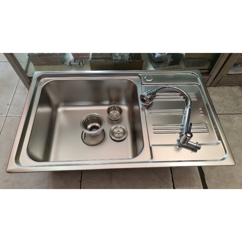 NEW bak cuci piring stainless tebal paket kran PROMO TERMURAH