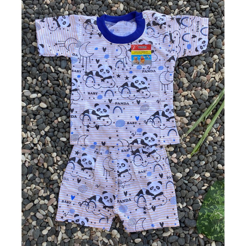 baju bayi motif panda lucu setelan 3-18bulan (PD014)