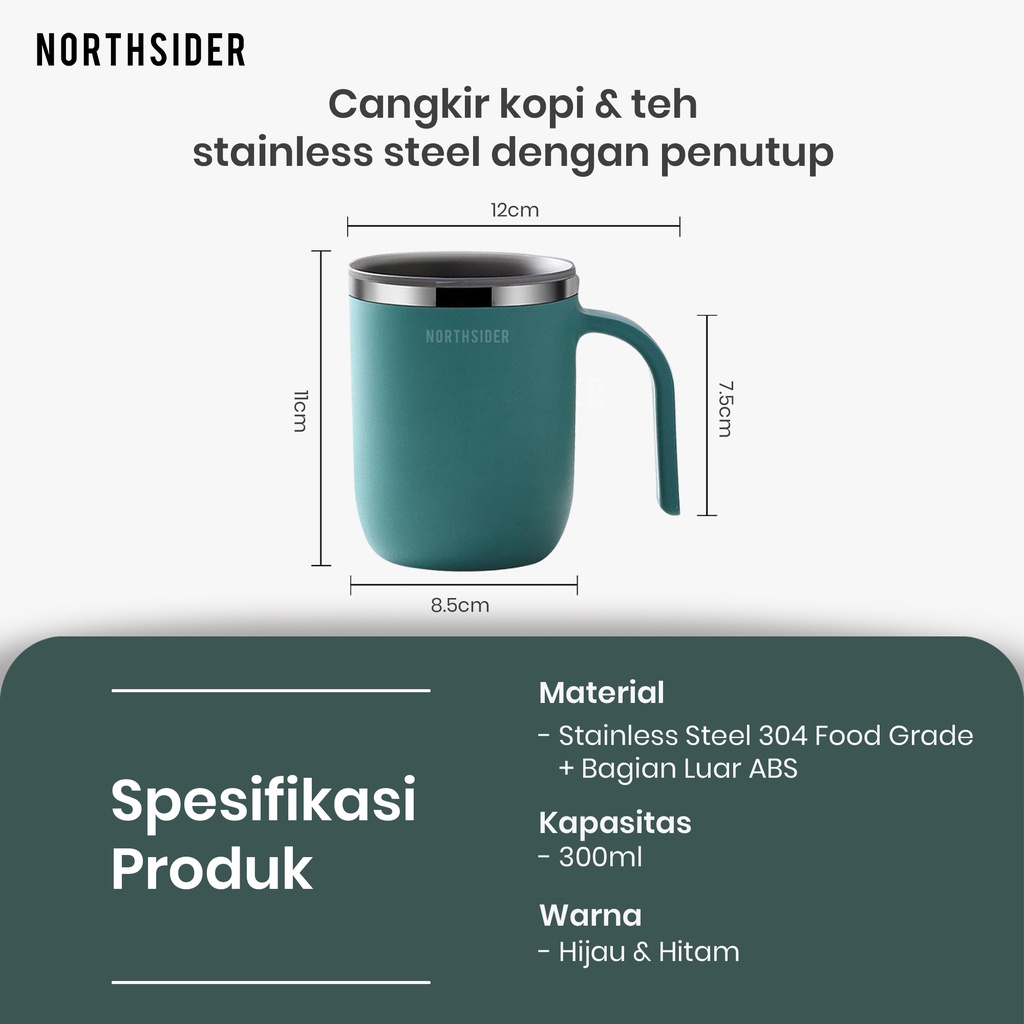 CANGKIR GELAS KOPI TEH STAINLESS 300ML MUG LEAK PROOF - G06005