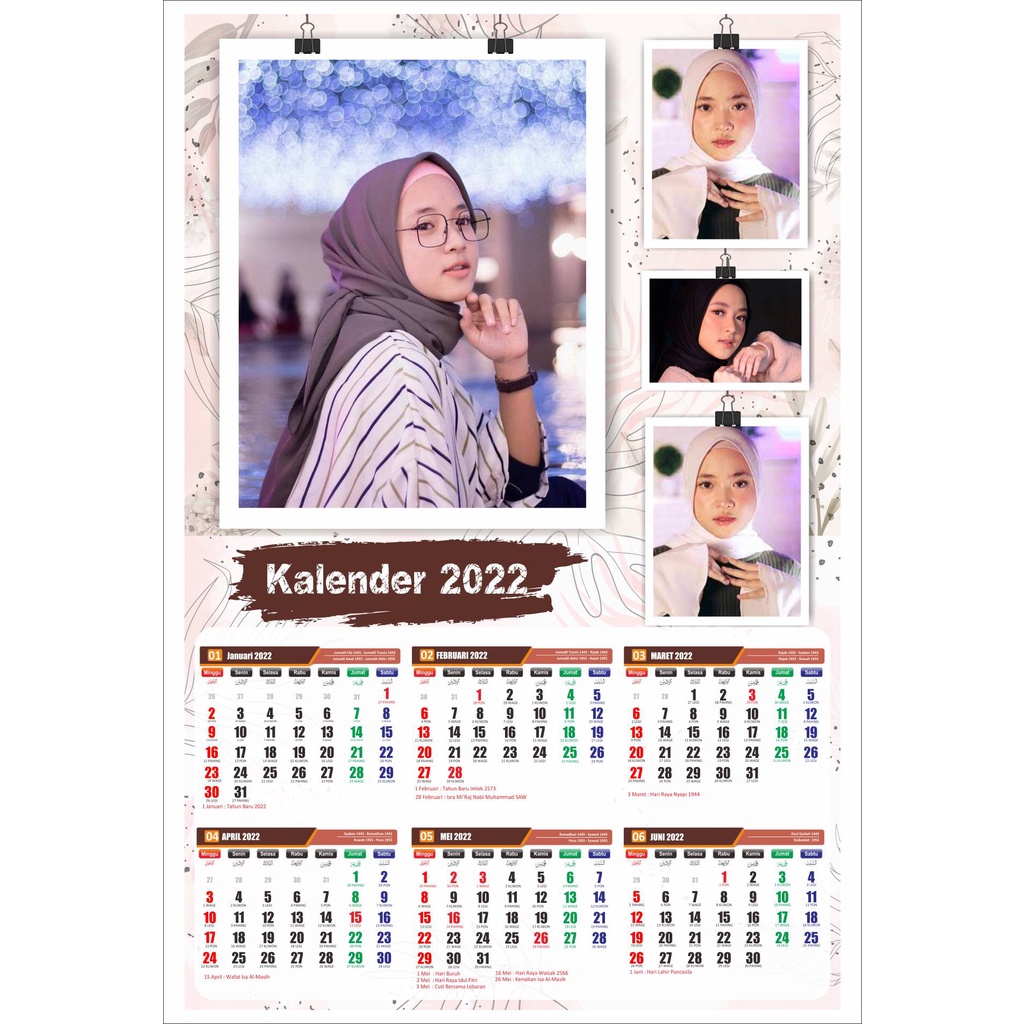 

Kalender Dinding 6 Bulanan (2 Lembar)