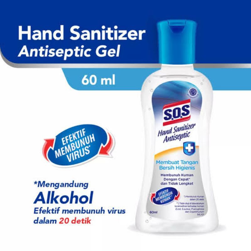 [BPOM] SOS Hand Sanitizer 60 ML Gel / Hand Sanitizer SOS Gel 60 ML