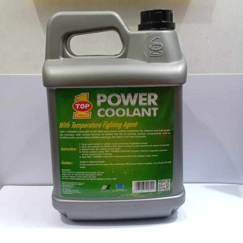 TOP 1 POWER COOLANT 4L - AIR RADIATOR COOLANT HIJAU TOP 1 4L