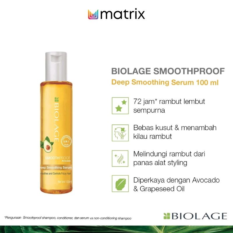 MATRIX Biolage Deep Smoothing Serum 100mL | Serum / Vitamin Rambut Anti Megar