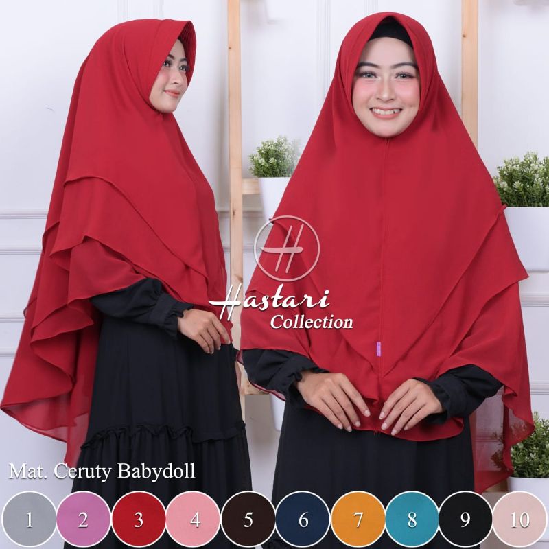 JILBAB Kerudung Bergo HIJAB KHIMAR SYARI TIGA LAYAR