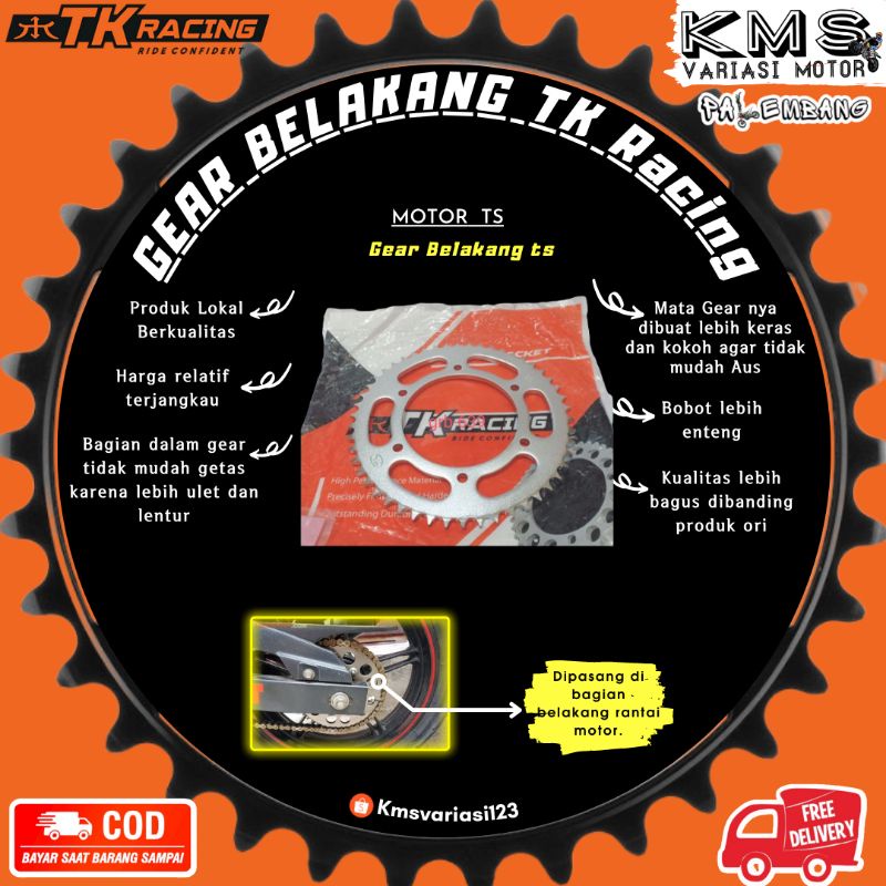 gear belakang suzuki ts murah 125 tk racing/gear spoket suzuki ts